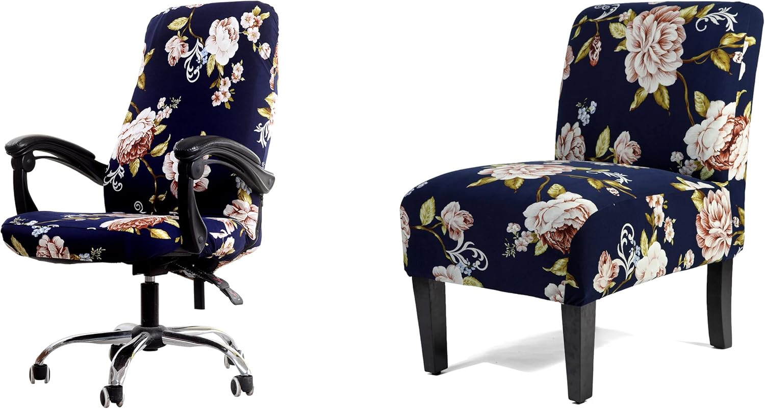 WOMACO Printed Office Chair Covers, Armless Accent Chair