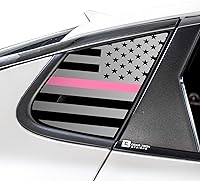 Vista 11 de BOGAR TECH DESIGNS Calcomanía de vinilo precortada con la bandera estadounidense de un cuarto de ventana, compatible con Kia Optima 2016-2020, negro