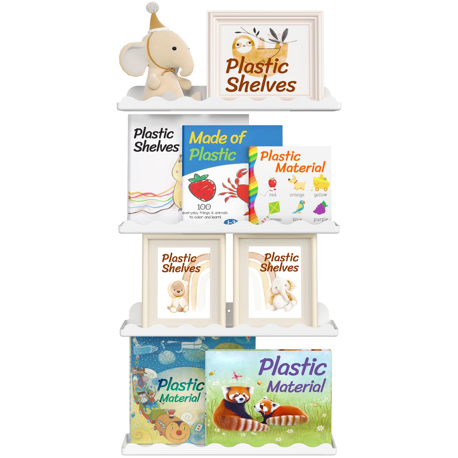 Lifewit Estantería Infantil 4 Blanco Paquetes, estantes flotantes de 15" (38 cm), para almacenar Libros y Juguetes en dormitorios o para decoración de salón