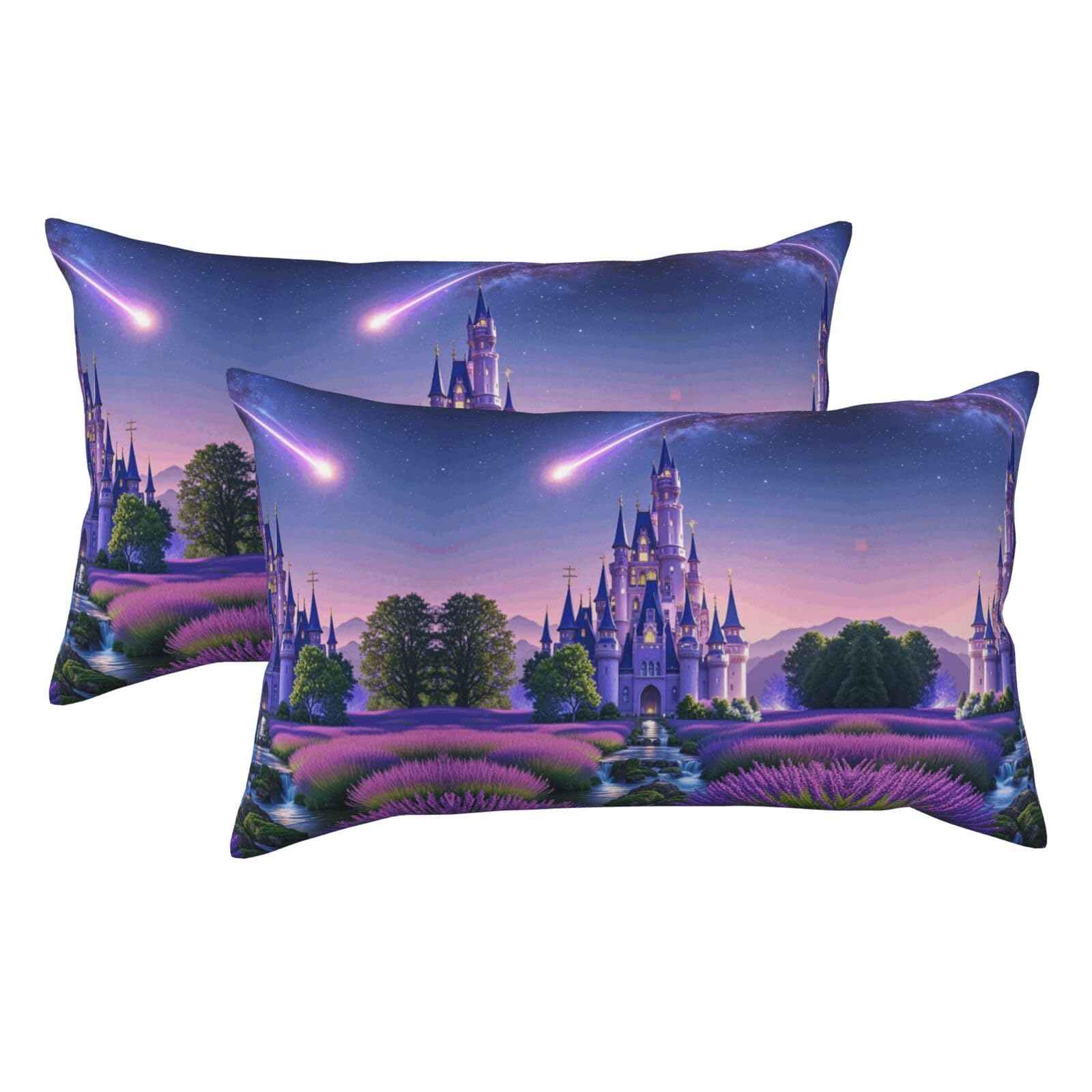 Castle Luxury King Pillowcases Set of 2, Plush Velvet Feel Pillow Covers with Hidden Zipper, Skin & Hair Friendly, 20x36 Inches Pillow Cases for Sleeping Gift