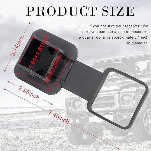 Miniatura 2 de 1 cubierta de tubo para enganche de remolque, inserto de enchufe de tubo de cubierta de enganche de remolque, enchufe de enganche de tubo receptor,