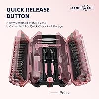 Vista 4 de MANUFORE Juego de 34 cuchillos Exacto grandes, color rosa, juego de cuchillos de precisión para manualidades, incluye 3 cuchillos de manualidades