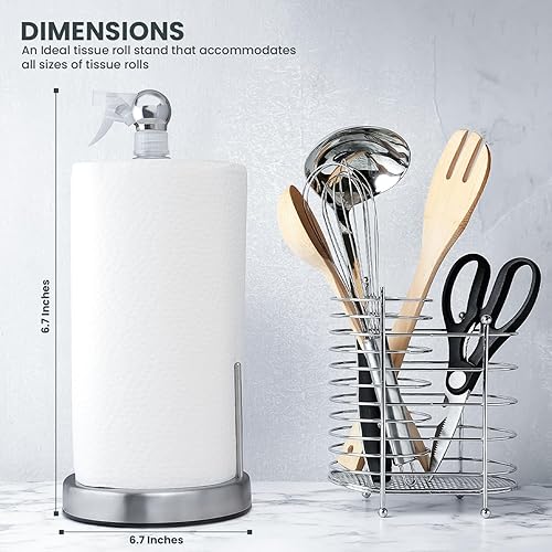 Miniatura 2 de Everyday Solution - Soporte para toallas de papel con botella de spray de 7 onzas, rociador estético para encimera de cocina con soporte para