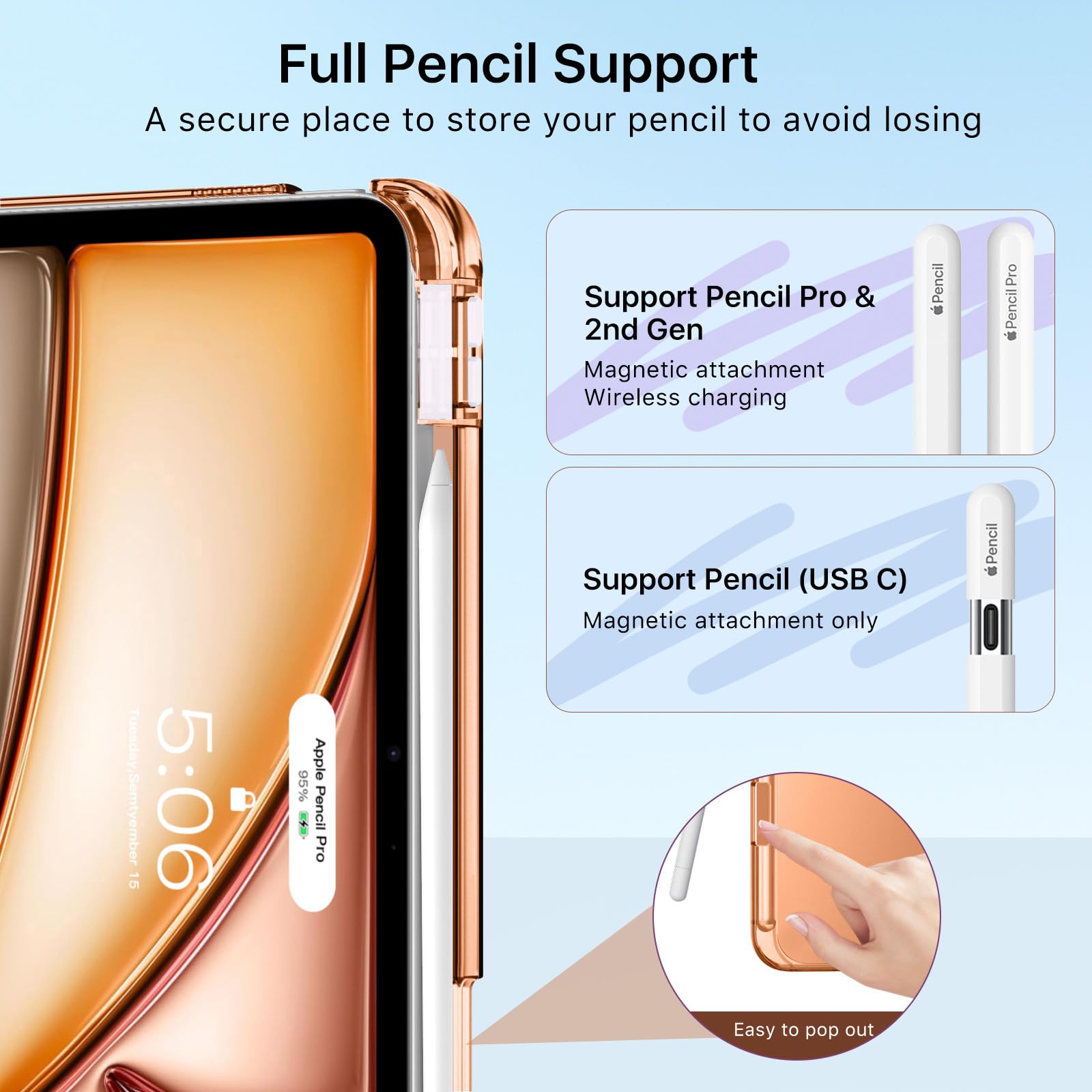 MoKo Cover per iPad Air 11 Pollici Case (M4/M3/M2) 2026/2025/2024, iPad Air 5a/4a Gen 10,9 2022/2020 con Portapenna, Cover Trifold Sottile e Leggera con Retro in PC Rigido Traslucido, Bianco MoKo Cover per iPad Air 11 Pollici Case (M4/M3/M2) 2026/2025/2024, iPad Air 5a/4a Gen 10,9 2022/2020 con Portapenna, Cover Trifold Sottile e Leggera con Retro in PC Rigido Traslucido, Bianco