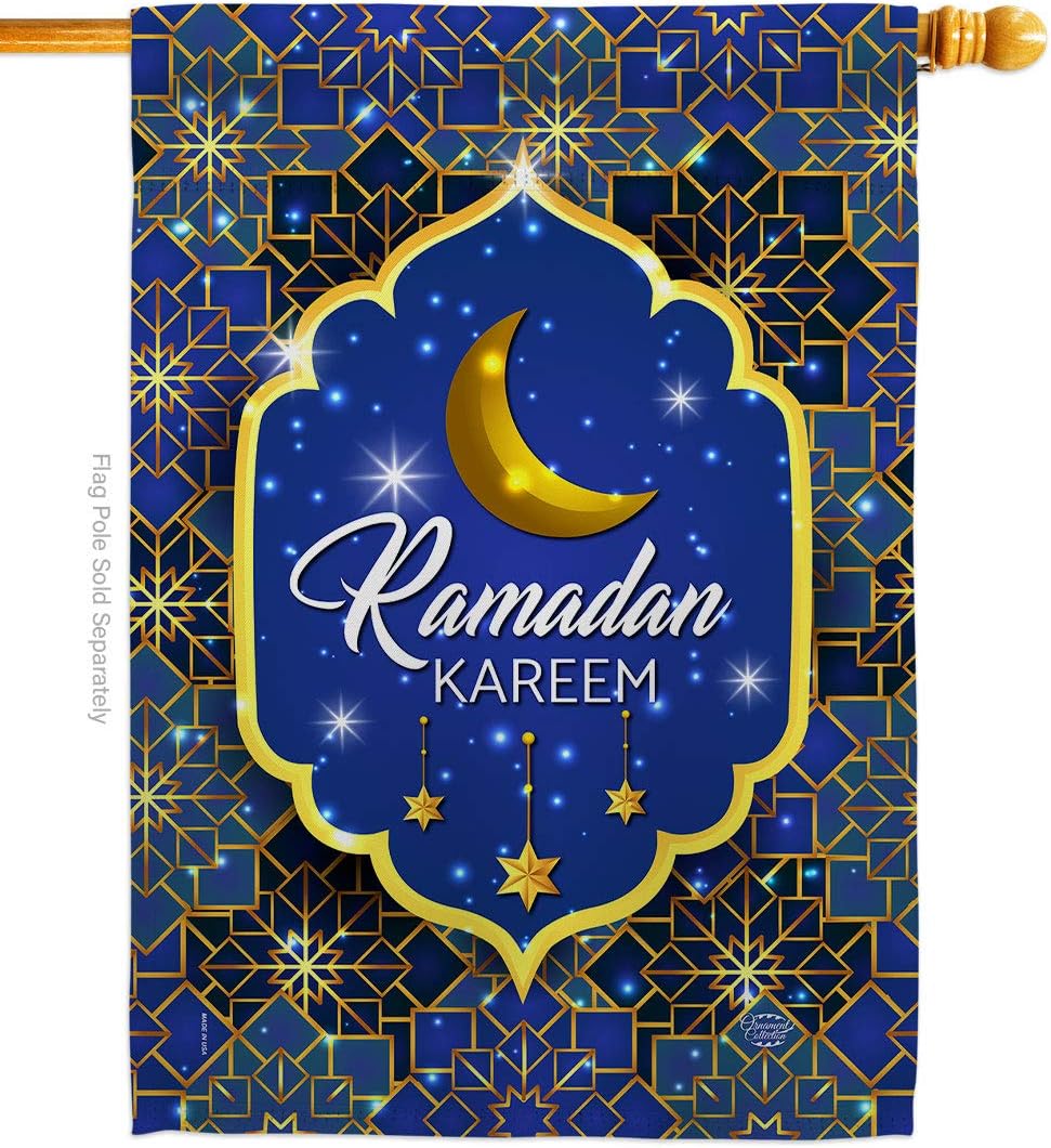 H192392-BO 28 x 40 in. Ramadan Kareem House Flag with Religious Faith Double-Sided Decorative Vertical Decoration Banner Garden Yard Gift