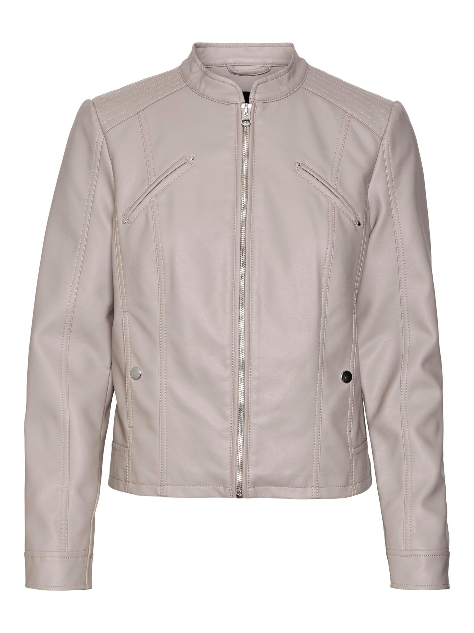 VERO MODA Women's Vmfavodona Coated Jacket Noos Jacket, Moon Rock, M