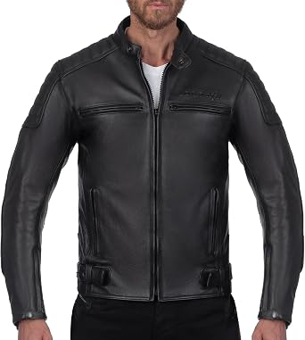 Corelli MG CHALLENGER BLACK MOTORCYCLE COWHIDE LEATHER ARMORED JACKET