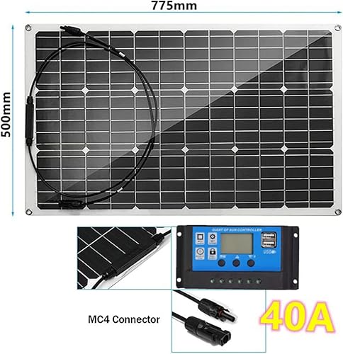 Miniatura 2 de Kit de panel solar flexible (150 W/300 W), controlador de carga (40a), cargador de viaje al aire libre, paneles solares de 18 V para el hogar al