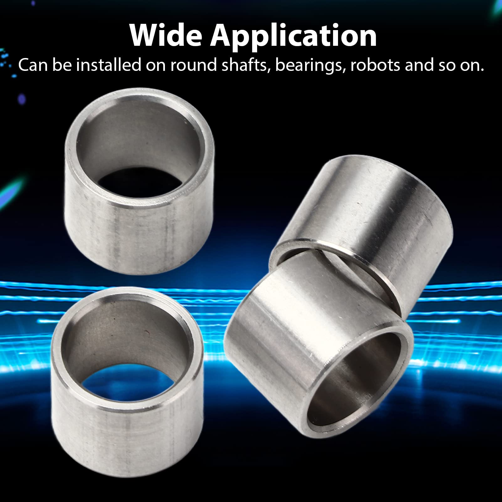 10 Distanziatori In Acciaio Inox | Rondelle Spaziatrici 12mm Interno X 15mm Esterno | Per Alberi E Cuscinetti