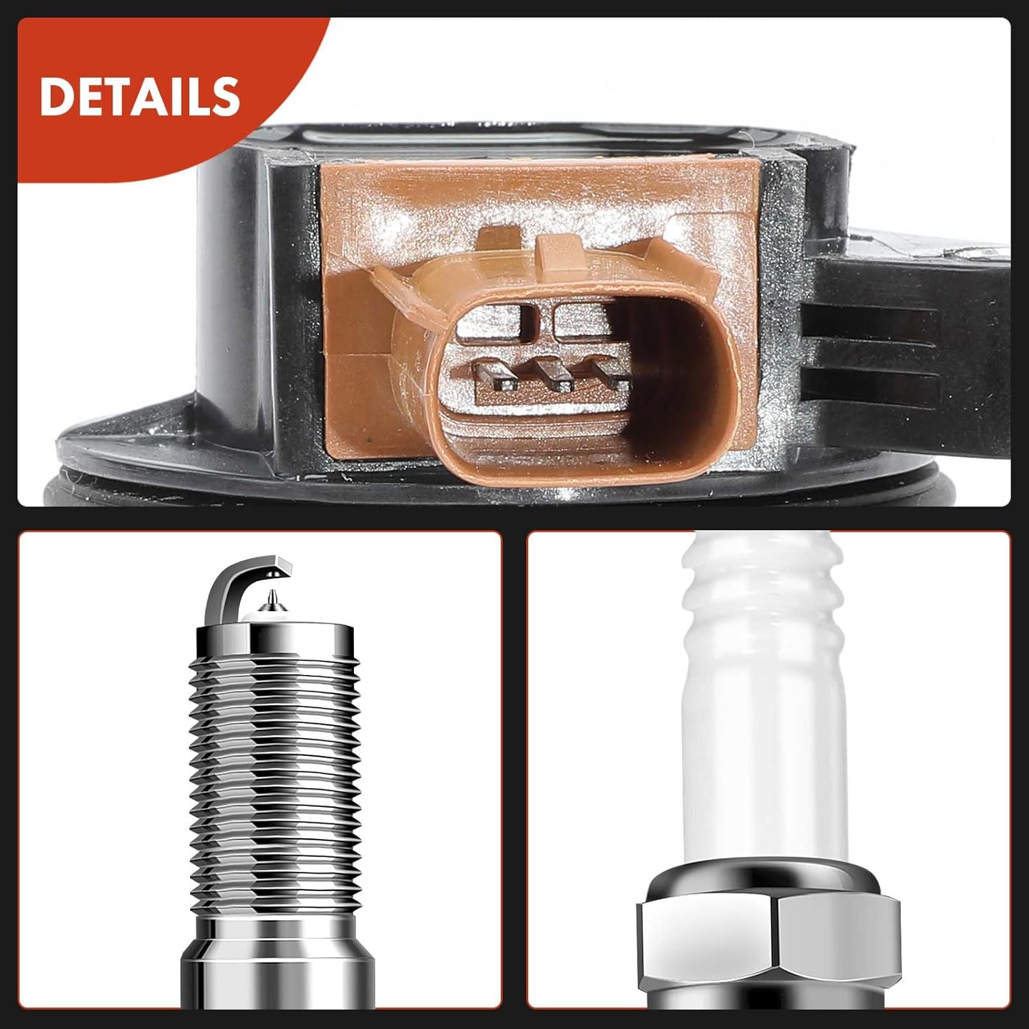 A-Premium Set of 6 Ignition Coil Pack and Iridium Spark Plugs Compatible with Ford F-150 F150, Explorer, Transit-150, Taurus, Expedition, Flex, Police Interceptor Sedan & Lincoln Navigator, MKS, MKT