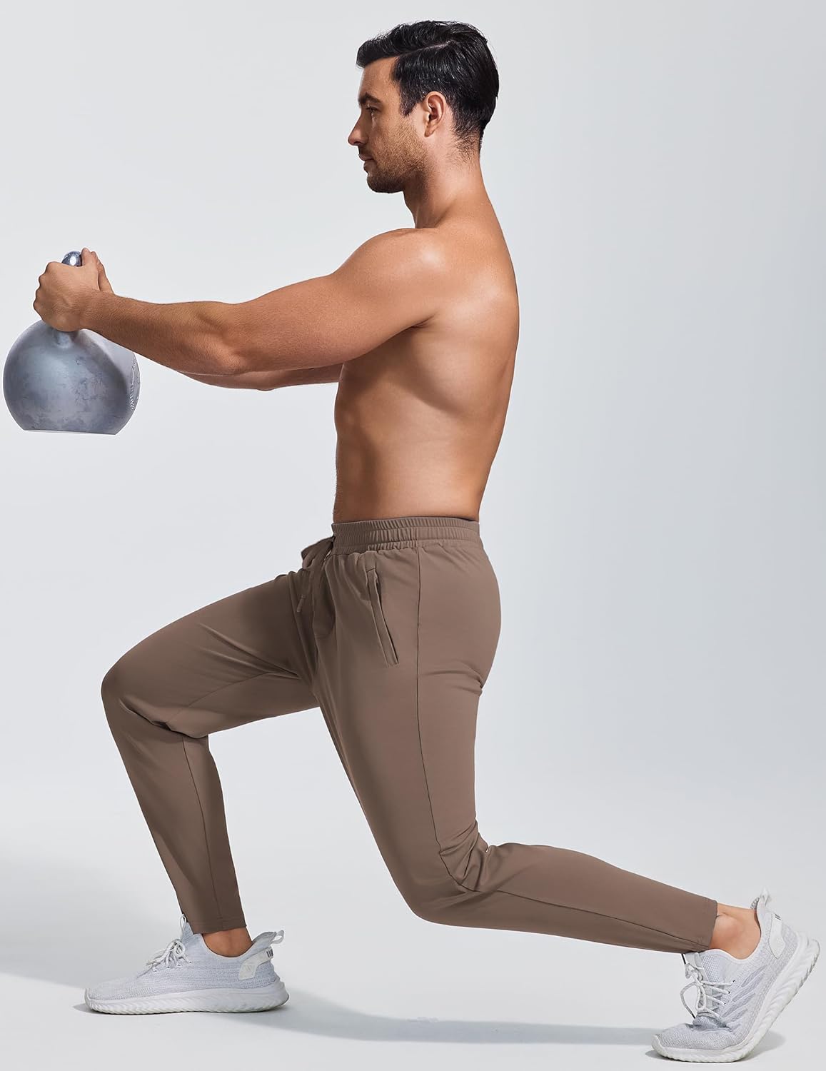 PINSPARK Mens Joggers with Zipper Pockets Lightweight Athletic Track Pants Quick Dry Workout Gym Sweatpants for Men - Image 6