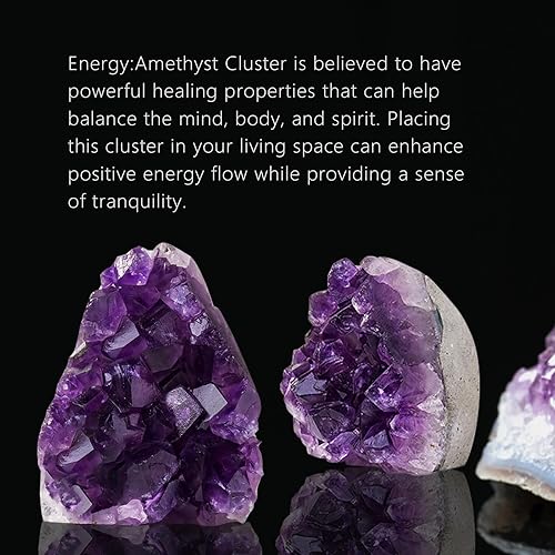 Miniatura 6 de Runyangshi Racimo de cristal de amatista natural uruguaya de 0.11 a 0.22 libras, cristal curativo, piedra preciosa irregular en bloque de cristal de