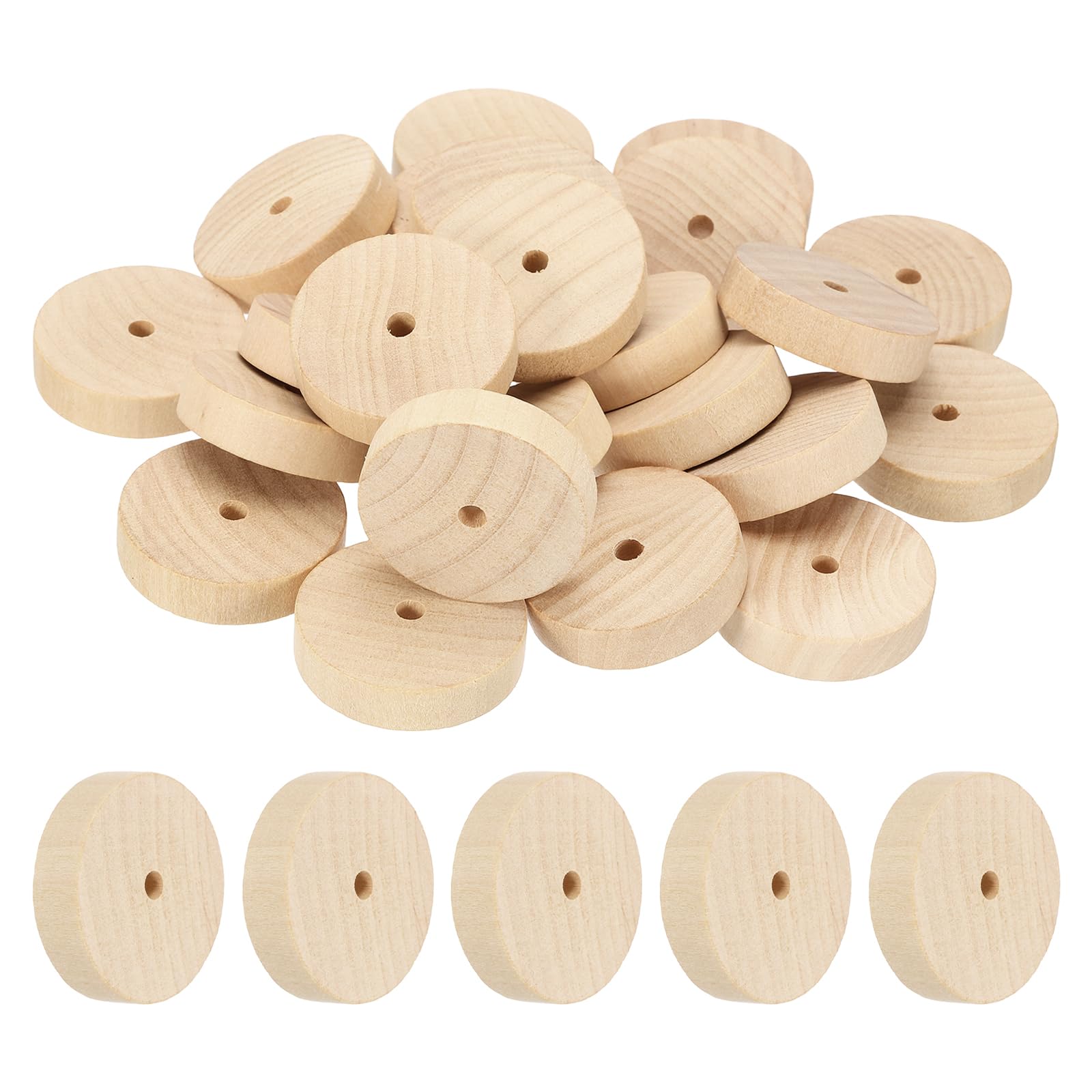 Organizadores de almacenamiento de madera con agujero central de 1/5"