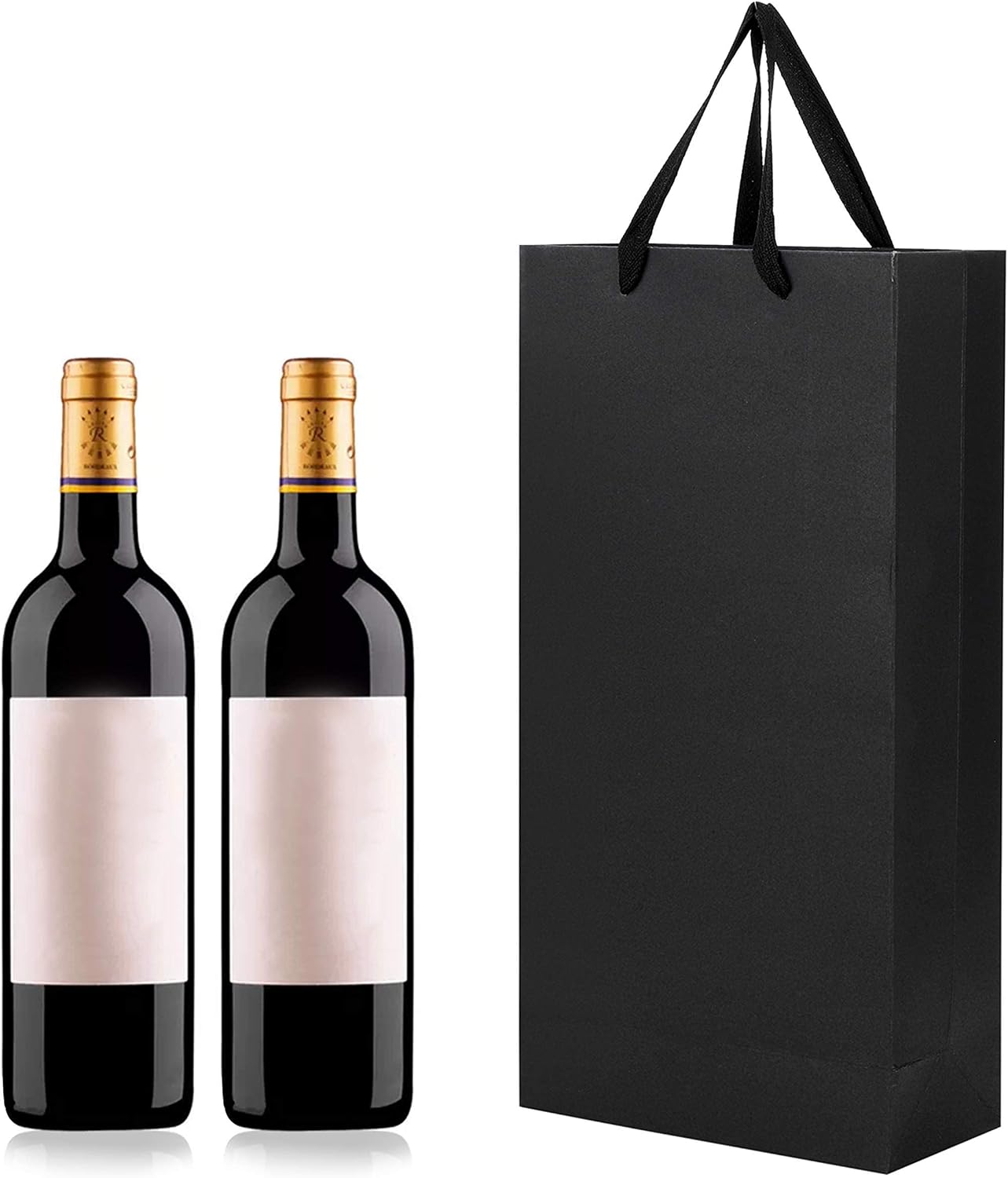 ITODA 10PCS Wine Gift Bags Double Bottles Gift Bags Reusable Sturdy Wine Tote Bag Champagne Bag with Handle for Birthday Christmas