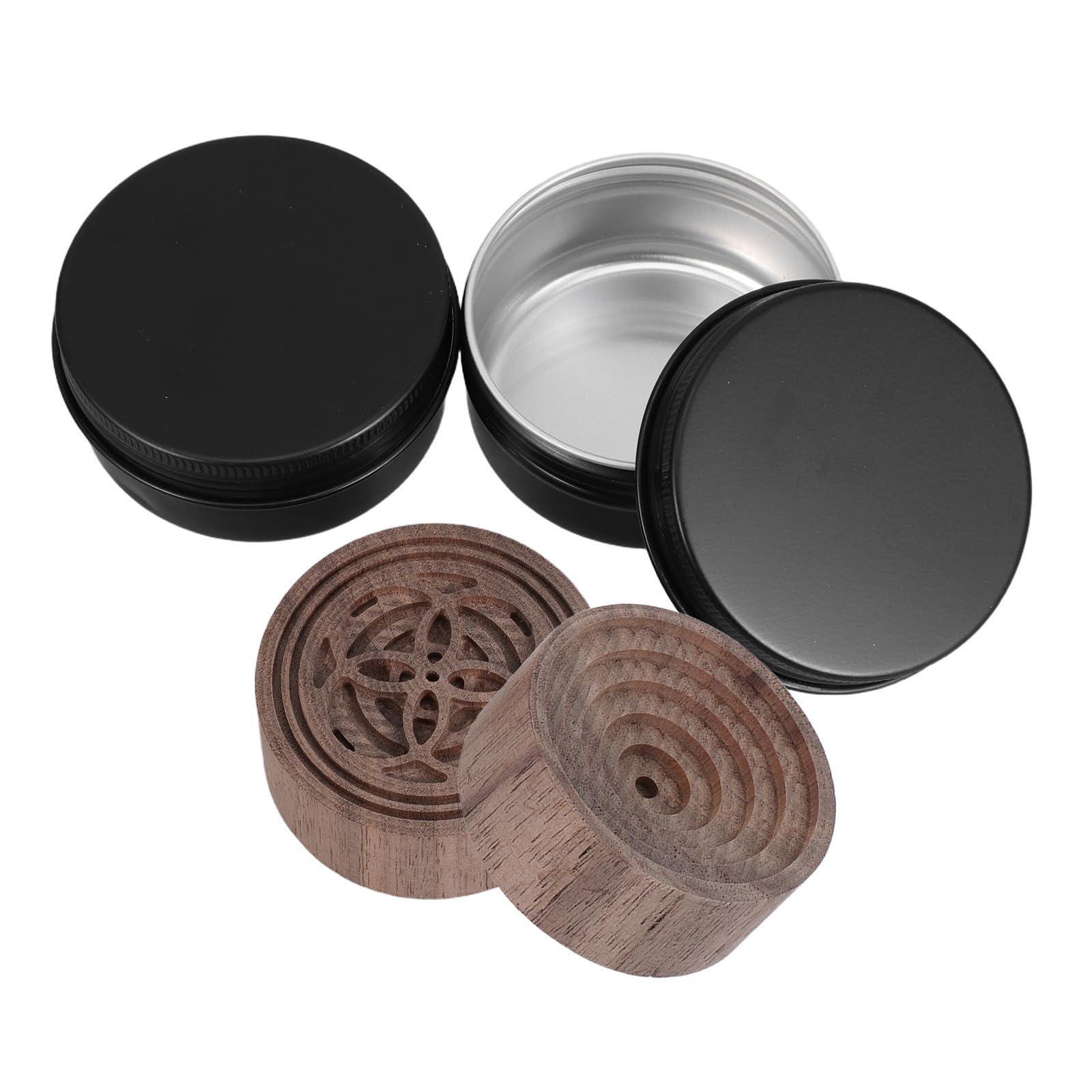 Difusor aromático de aceites de madera natural redondo ULTECHNOVO caja de aleación 2 piezas