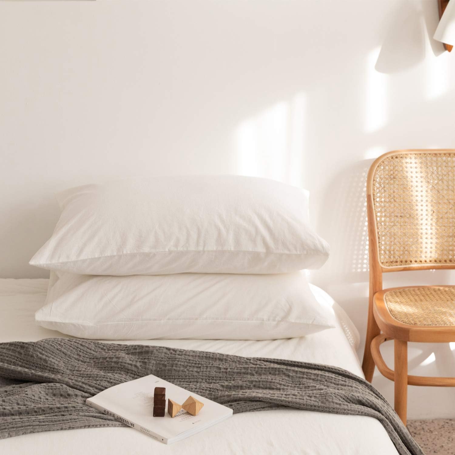 ECOCOTT 2 Pack Pillowcase King Size with White Pillow Cases