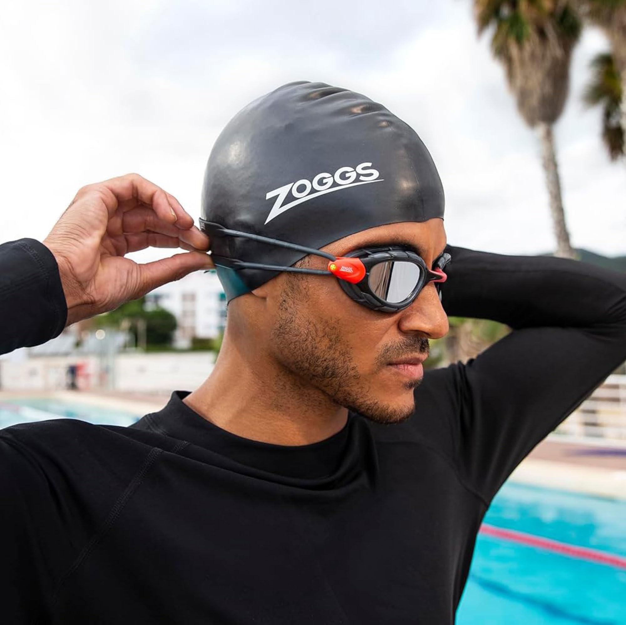 Zoggs Czepek kąpielowy Silicone Cap, Black, Onesize, 300771