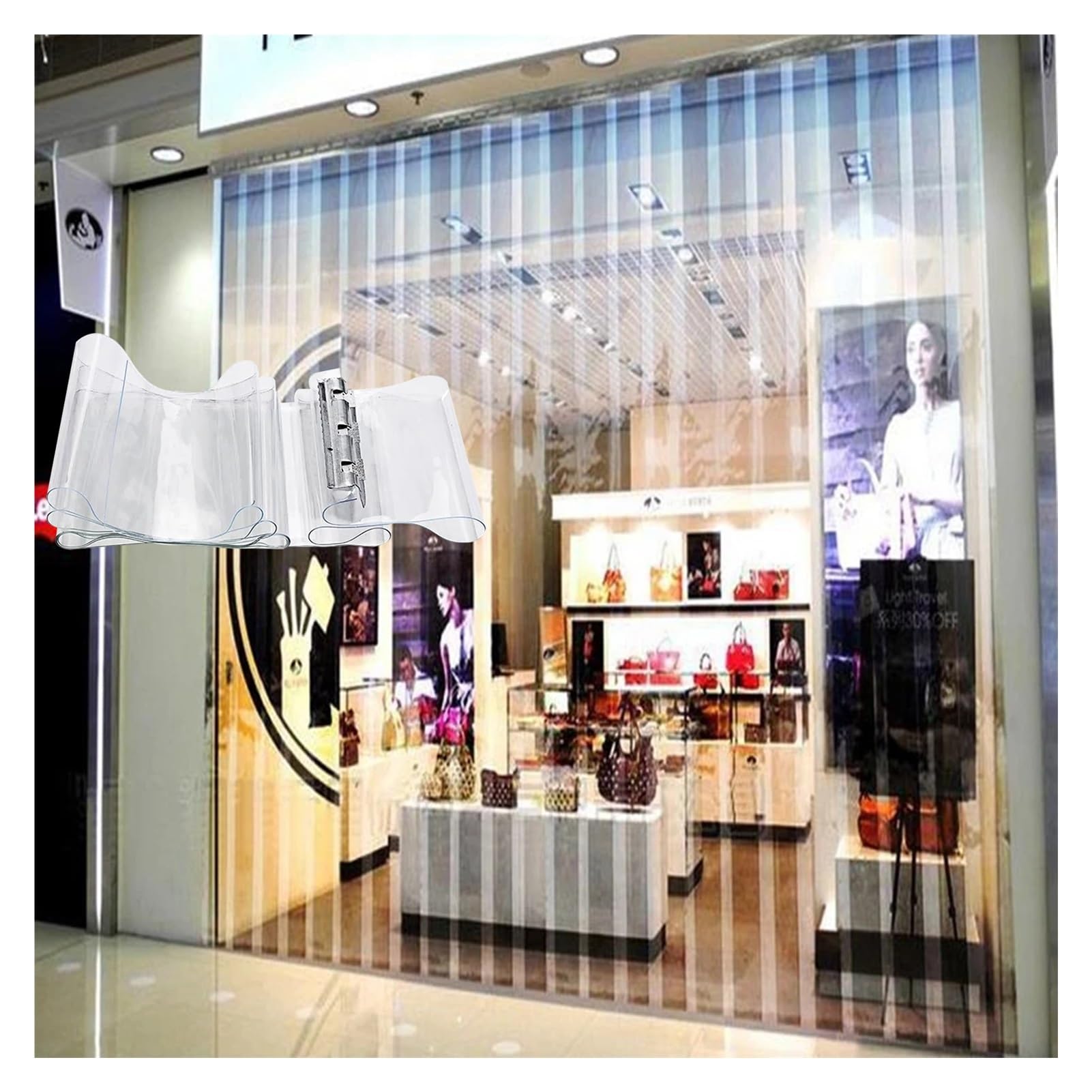 FBHappiness PVC Strip Curtain 2.5mm Thick Thermal Insulation PVC Strip Curtain Door Kit Clear Anti Scratch for Freezer Warehouse Door (Color : Clear, Size : 150x200cm/59.06x78.74in)