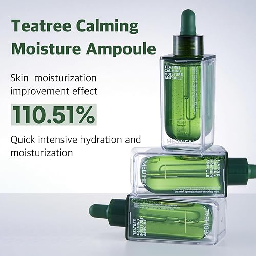 Miniatura 3 de MEDIHEAL Teatree - Ampolla hidratante calmante (1.7 onzas líquidas, 1 paquete)  Calmante rápido e hidratación profunda con agua de hoja de teatree