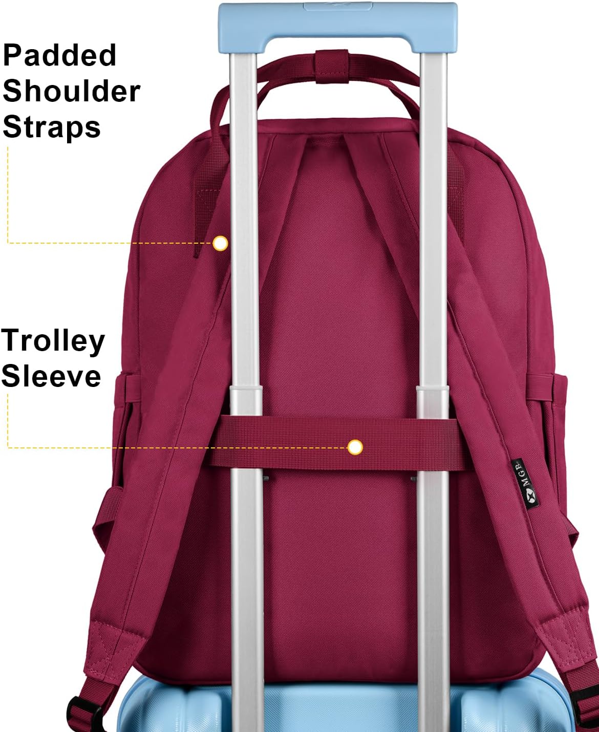 Laptop Backpack for Women and Men, Water Resistant Small Backpack Purse Gifts for Travel Commute Work, Lightweight Durable with Adjustable Shoulder Straps and Laptop Compartment (Red)