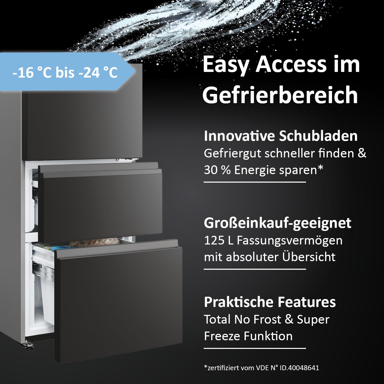 Haier Kühl-Gefrierkombination 3D 60 Serie 5 HTW5620DNPT | 2,05m, No Frost, Ergonomische Gefrierschubladen, Mit Gefrierfach freistehend, Kapazität 414L, Wi-Fi, Smarte Kühlfächer