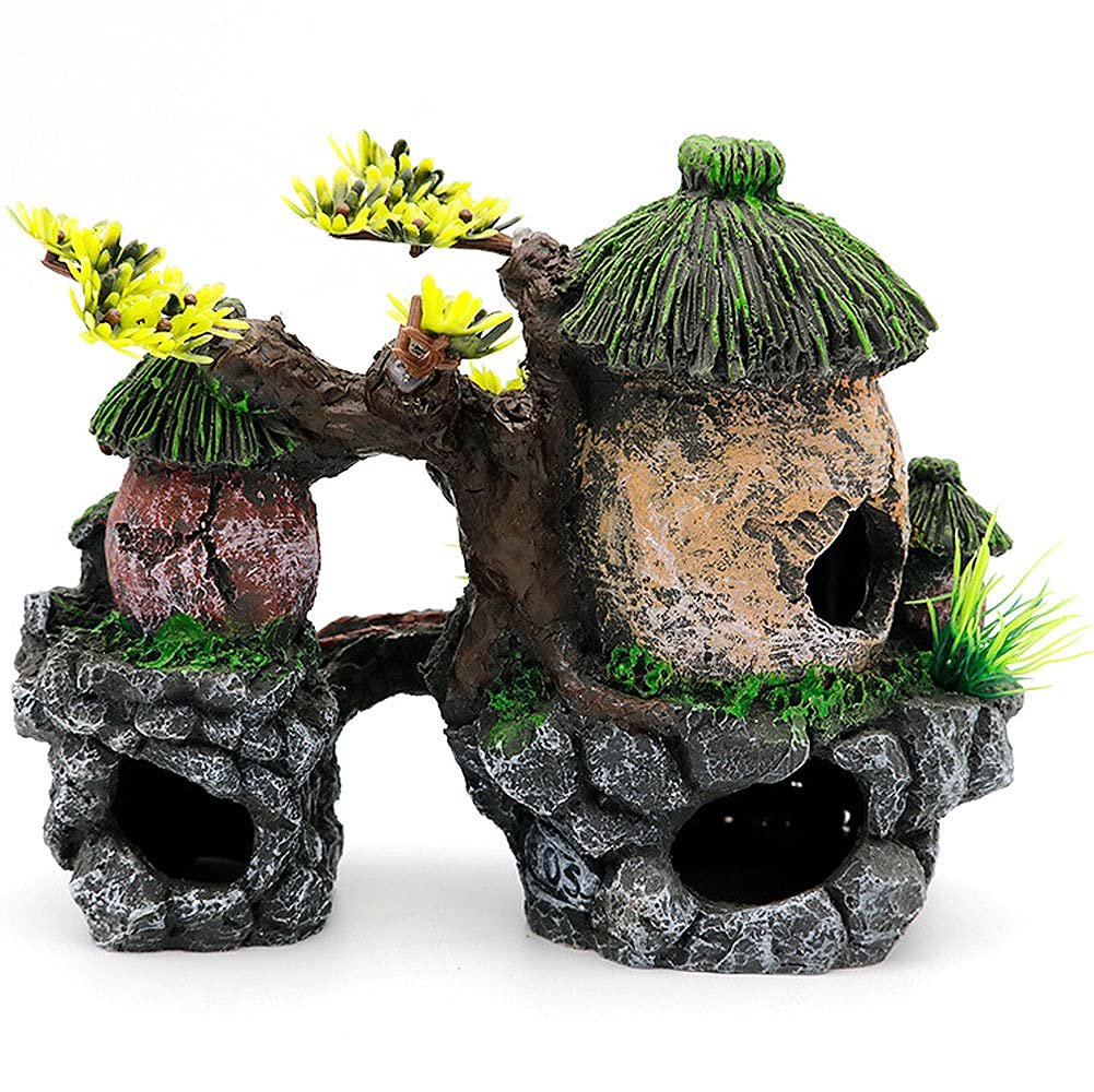 IBWell Aquarien-Deko – Klassisches Chinesisches Schloss Aus Kunstharz, 20 X 12 X 9,5 Cm, Ungiftig Für Süß- Und Salzwasser, Orientalischer Stil