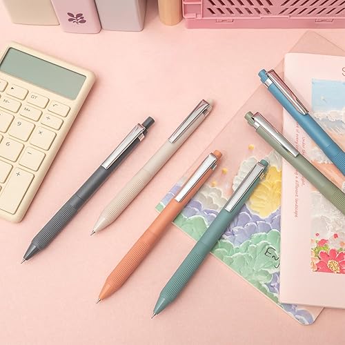 Miniatura 7 de Linbsunne Bolígrafos de gel de tinta negra para oficina 0.5mm de punta fina, escritura suave, retráctiles, bolígrafo de trabajo (clip metálico - 12