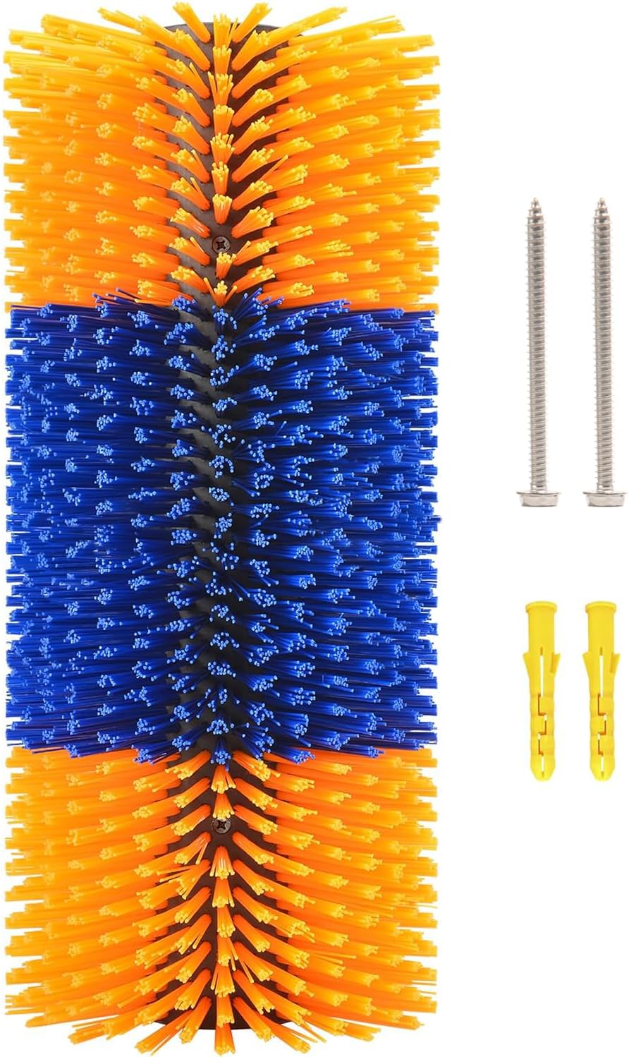Livestock Scratch Brush Kit, Horse Massager for Relieving Itching, Suitable for Horse, Cattle, Sheep, Pig, Yellow