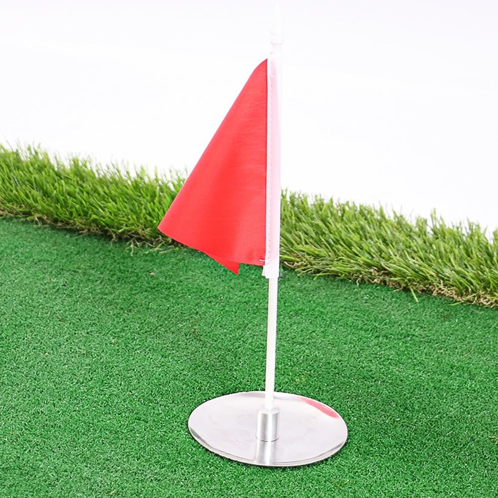 Bâton de Drapeau de Golf,Ensemble de Bâtons de Drapeau de Golf en Acier Inoxydable avec Tasse a Trou D'épingle de Golf pour la Pratique du Golf