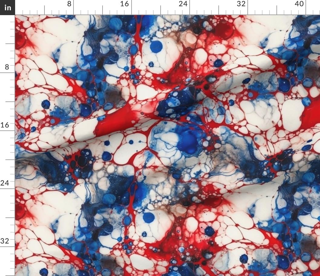 Spoonflower Fabric - Abstract Red White Blue American Flag USA Colors Printed on Petal Cotton Fabric by The Yard - Sewing Quilting Apparel Crafts Decor