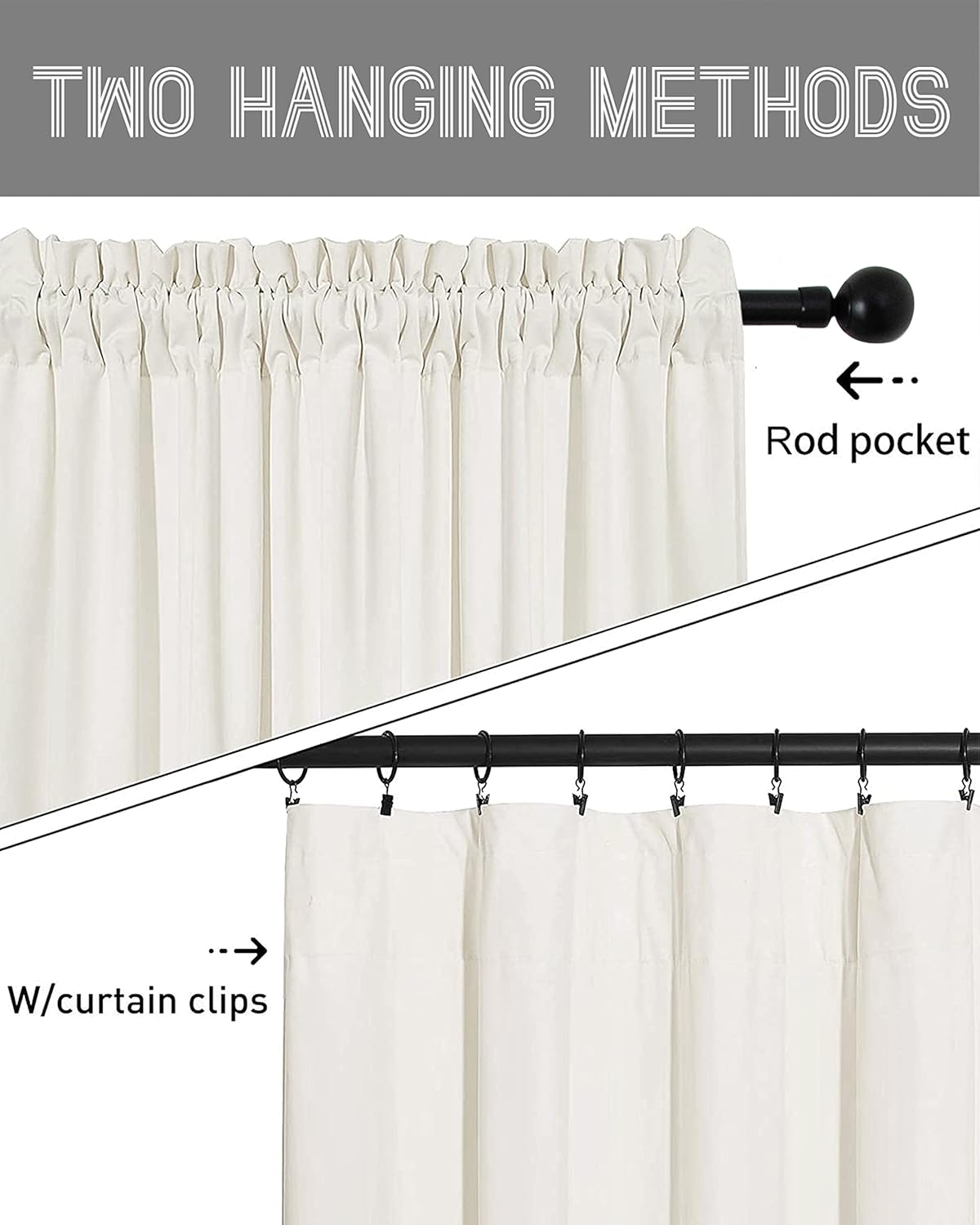 SMILETIME White 84in Long Velvet Curtains with Rod Pocket Thermal Insulated Soft Privacy Light Filtering Velvet Drapes for Bedroom and Living Room, Set of 2 Panels, 52 x 84 Inches Long