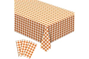 Orange and White Checkered Tablecloth