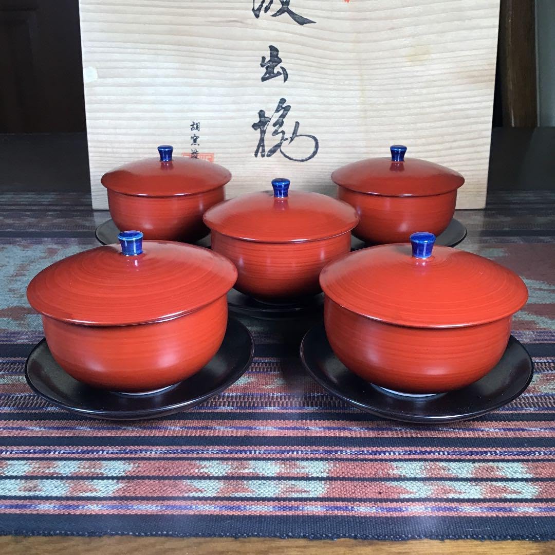 中国美術 古玩 大明成化年製 青花釉里紅 鳳紋樣 茶圓 茶道具