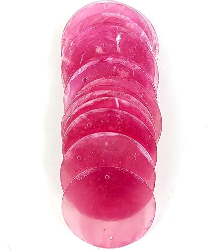 Miniatura 12 de Heyiwell 20 unidades de carcasas redondas con 2 agujeros para decoración del hogar, manualidades, campanillas de viento de 2 pulgadas