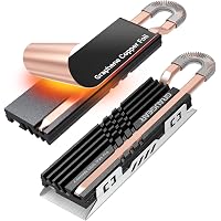 GRAUGEAR PS5/PC Compatible High-Performance Heatsink for M.2 SSD | Supports NVMe M.2 2280 | Pure Copper Heat Pipes + Aluminum
