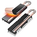 GRAUGEAR Heat Pipe Cooler for M.2 SSD Memory Extension, M.2 2280 NVMe SSD Heatsink, Pure Copper Heat Pipe, Premium Aluminum Plate-Fin Design, Thermally Conductive Graphite Copper, Graphene Copper Foil gallery image