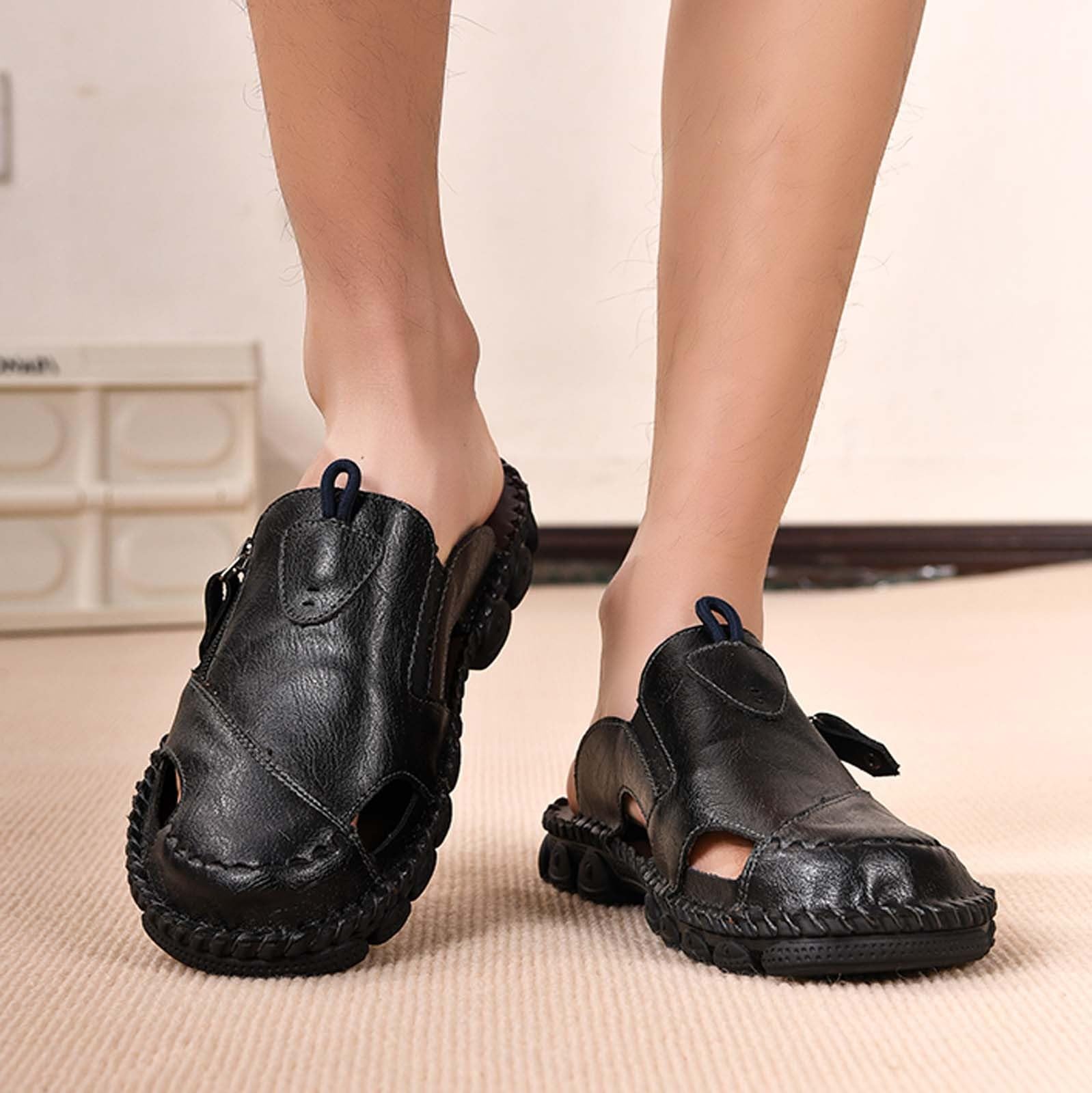 Sandalias Trekking Hombre Suela de Goma Malla Transpirable con Bandas Ajustables Talla Grande Zapatillas Deportivas Playa Abiertas Punta Cerrada Chancla Zapatilla Calzado Antideslizante Comodo