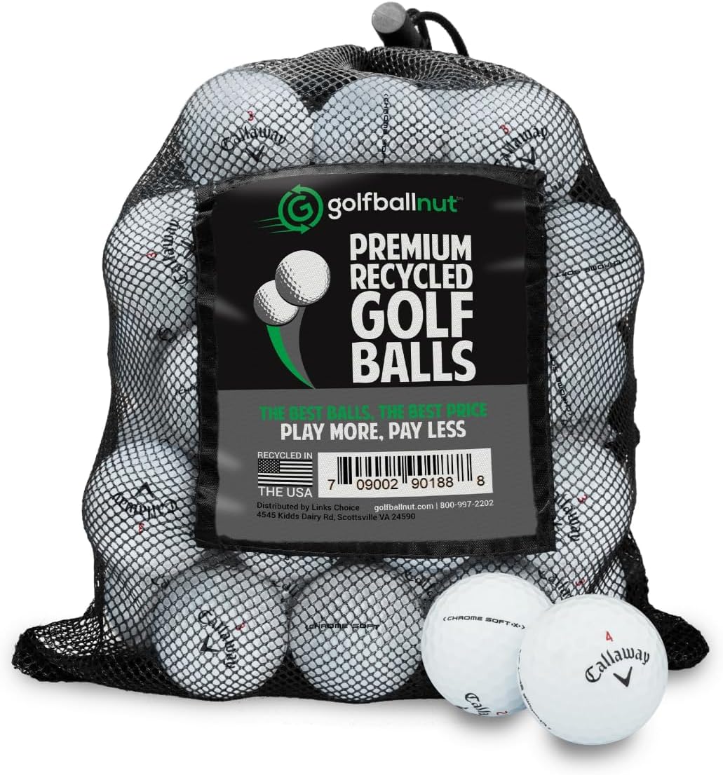 Factory Refinished Used Golf Balls for Callaway Chromesoft X, Mint 5A Quality – “Refinished” Marking – Budget-Friendly Golf Balls – Mesh Bag Included