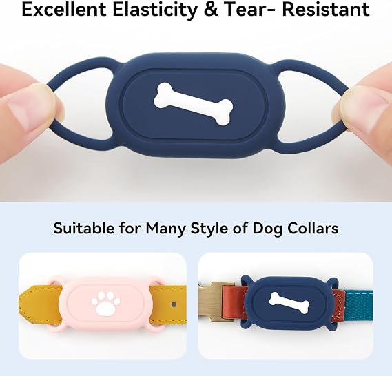 Waterproof Silicone Case Holder for Galaxy Smarttag2, 2 Pack Pet Dog Cat Collars, Anti-Lost Scratch Resistant Holder Accessory Protective Cover for Samsung Galaxy Smart tag2 (Pink/Blue)