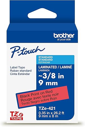 Miniatura 59 de Brother - Cinta de etiquetas laminadas P-touch M31, prémium, 0.47 pulgadas de ancho x 26.2 pies de largo, negra sobre transparente mate Negro sobre