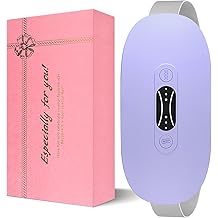 LISACOOL Portable Ccordless Heating Pad for Period Cramps Electric Waist Belt Device Portable Heatings Pad with 3 Heat Levels and 3 Massage Modes Birthday Gifts for Women and Girls (Purple)