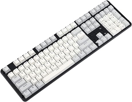 YMDK 108 PBT الكرز الملف الشخصي طلقة مزدوجة رمادي أبيض لا يلمع من خلال لوحة المفاتيح الميكانيكية ANSI 104 87 61 MX فقط