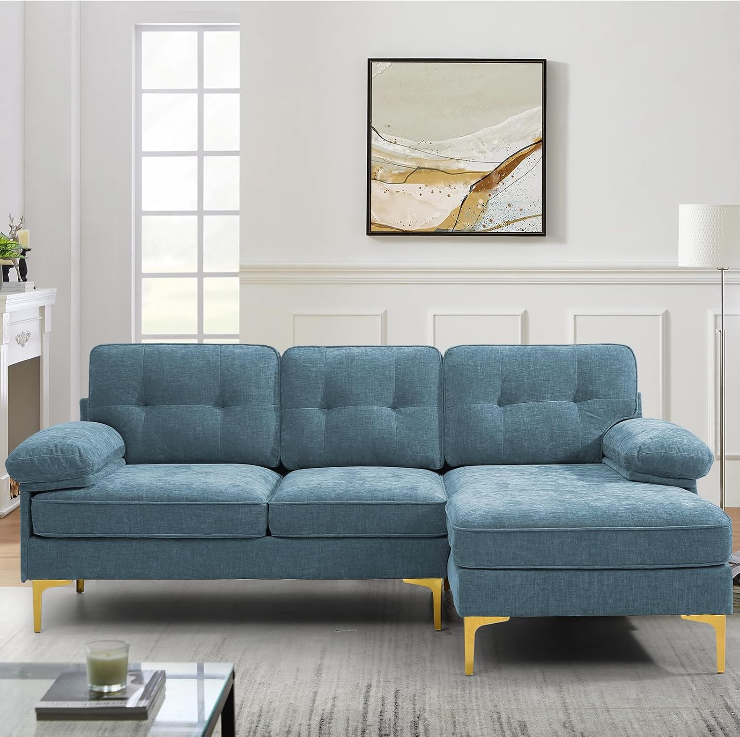 MAEVIS 79" Modern Sectiaonal Fabric Sofa Couch for Living Small