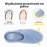 Fitville Kapcie Dla Diabetyków Damskie Bardzo Szerokie Kapcie Ortopedyczne Z Zapięciem Na Rzep Kapcie Dla Seniorów Dla Szerokich Stóp