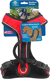 PetSafe Peitoral para cães EasySport – Peitoral acolchoado ajustável com alça de controle e tubulação refletiva – extra pequeno, vermelho