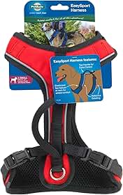 PetSafe Peitoral para cães EasySport – Peitoral acolchoado ajustável com alça de controle e tubulação refletiva – extra pequeno, vermelho