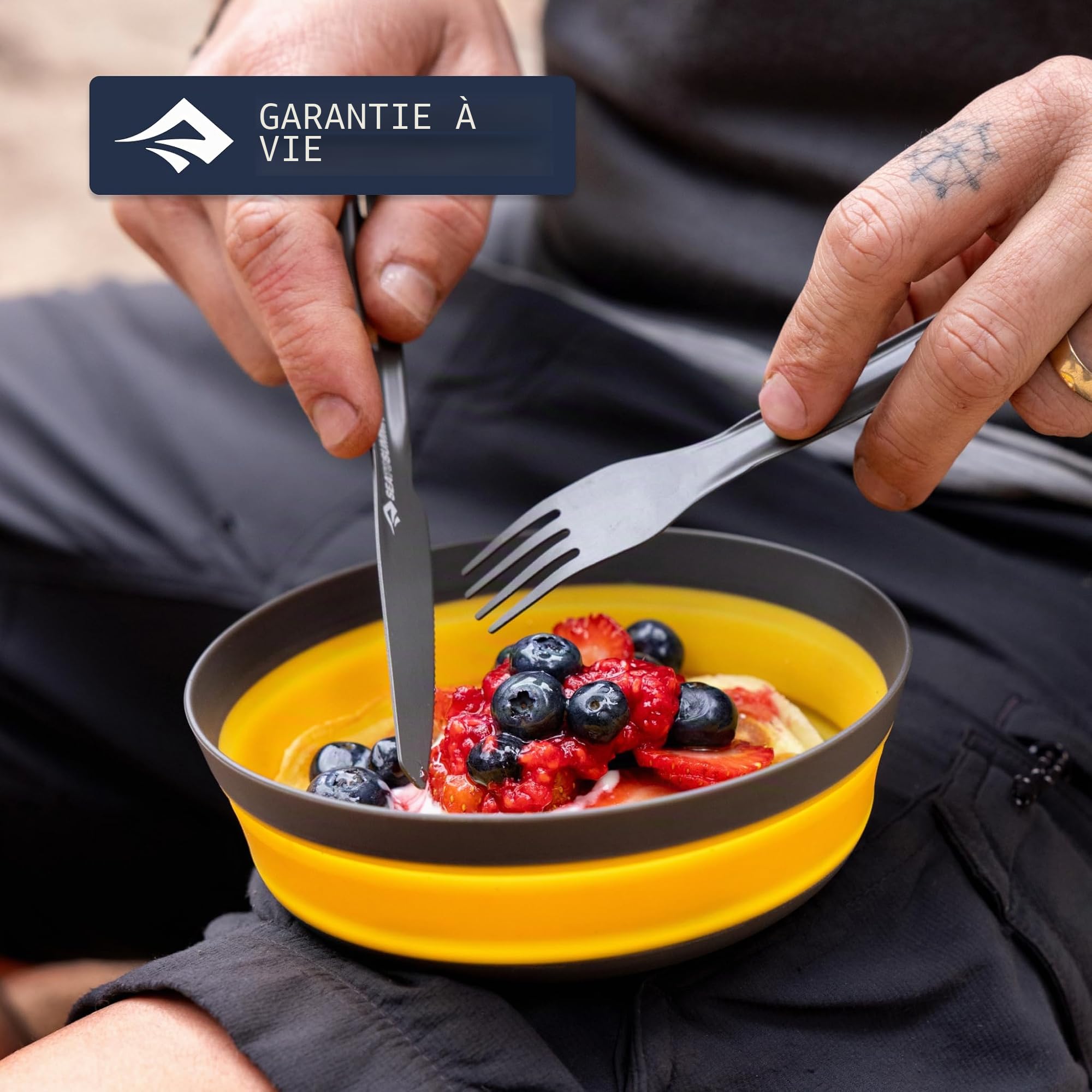 Sea to Summit Frontier Service de table pliable ultraléger pour 2 personnes (2 bols moyens, 2 grands bols, 2 tasses)