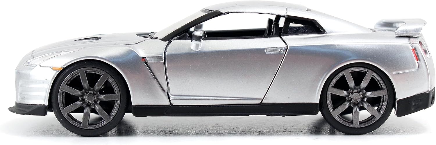 Jada Fast & Furious 1:32 2009 Brian's Nissan GT-R R35 Die-Cast Car, Toys for Kids and Adults(Silver)