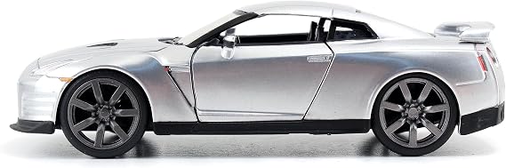 Jada Fast & Furious 1:32 2009 Brian's Nissan GT-R R35 Die-Cast Car, Toys for Kids and Adults(Silver)