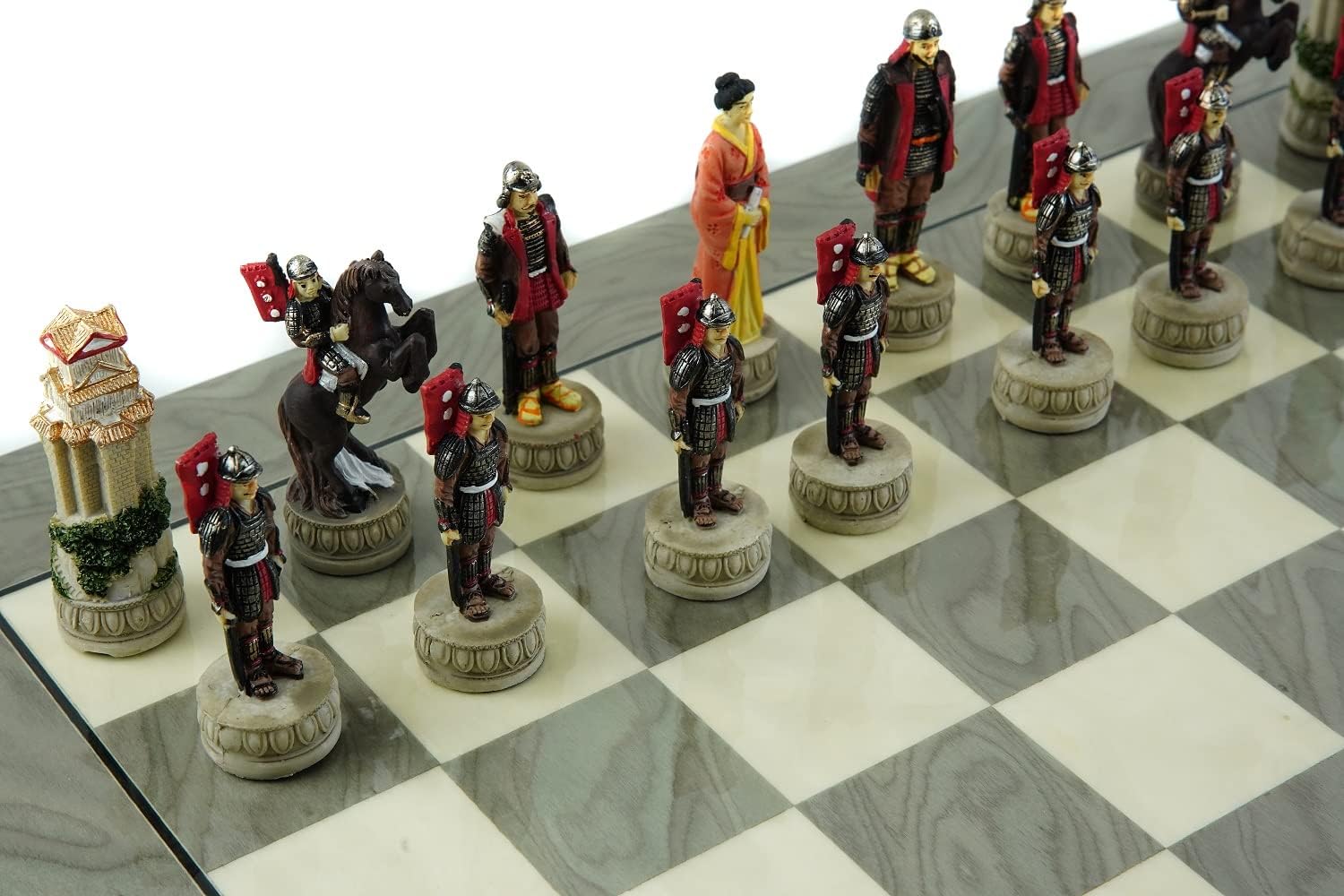 Japanese Samurai Chessmen & Greenwich Street Chess Board from Spain.